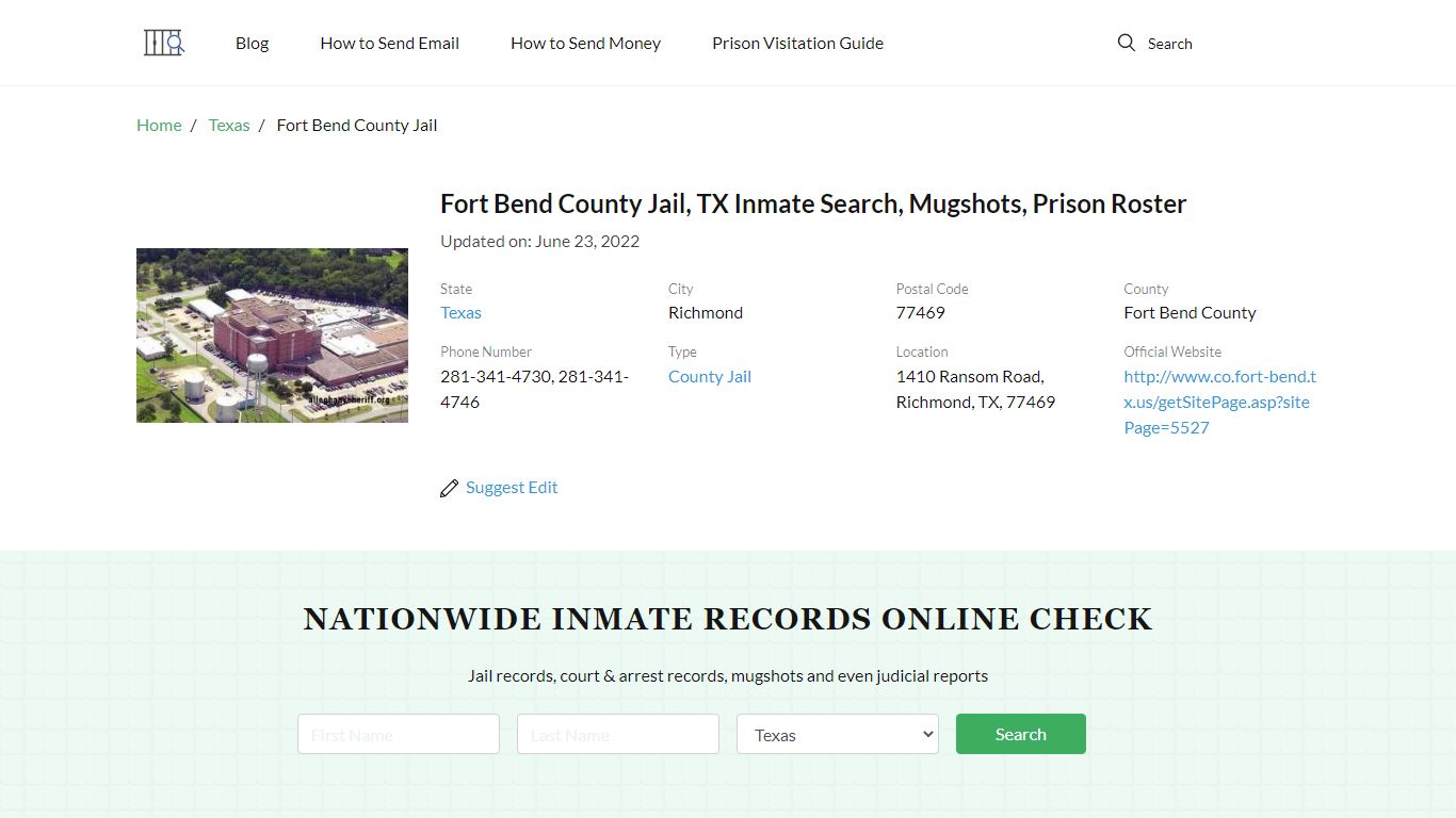 Fort Bend County Jail, TX Inmate Search, Mugshots, Prison ...